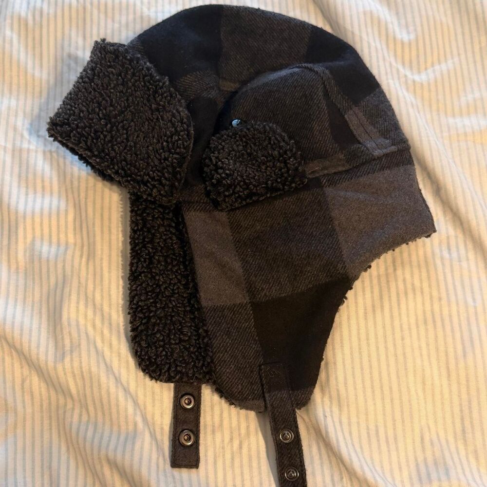 Swiss Tech Trapper Hat Size One Size Black Plaid Winter Ear Flaps #winter